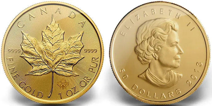 pièce d'or Maple Leaf Canada